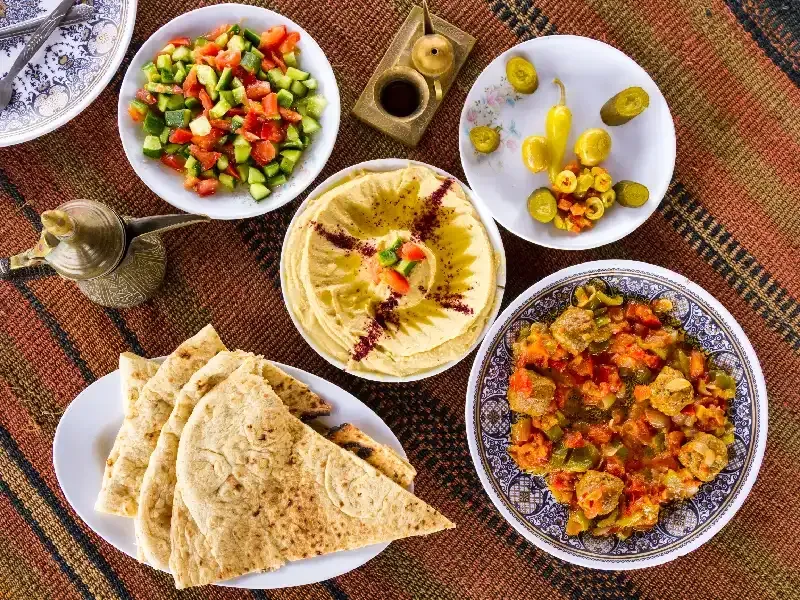 Cibo tradizionale ad Amman Giordania ristorante locale