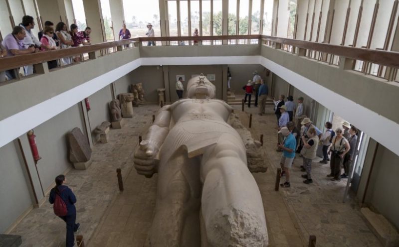 Una imagen del interior del museo al aire libre del sitio