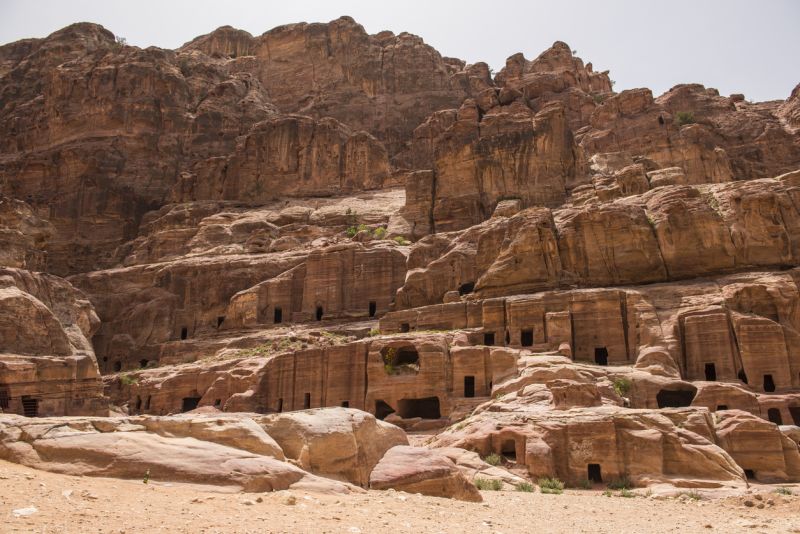 Vue panoramique de Wadi Musa et des montagnes jordaniennes