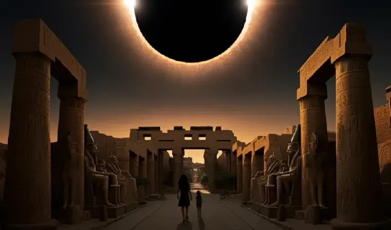 Eclissi solare 2027 a Luxor sui templi di Karnak