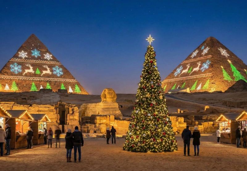 Que faire à Noël en Égypte devant les pyramides de Gizeh