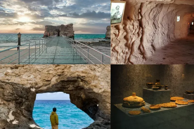 Mare cristallino di Marsa Matrouh sulla costa mediterranea dell'Egitto.