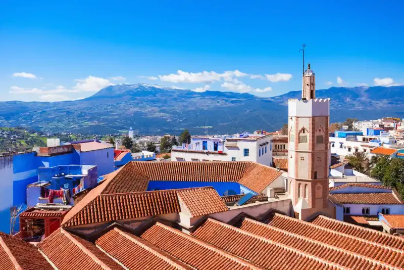 The colorful of mosque chefchaouen