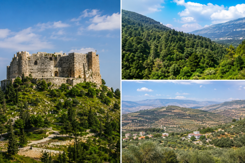 Paysages naturels et villages d'Ajloun Jordanie