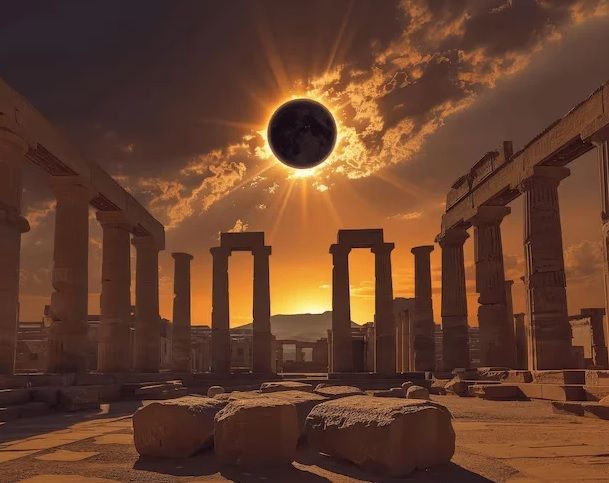 Éclipse solaire en Égypte 2027 vue depuis un site antique égyptien