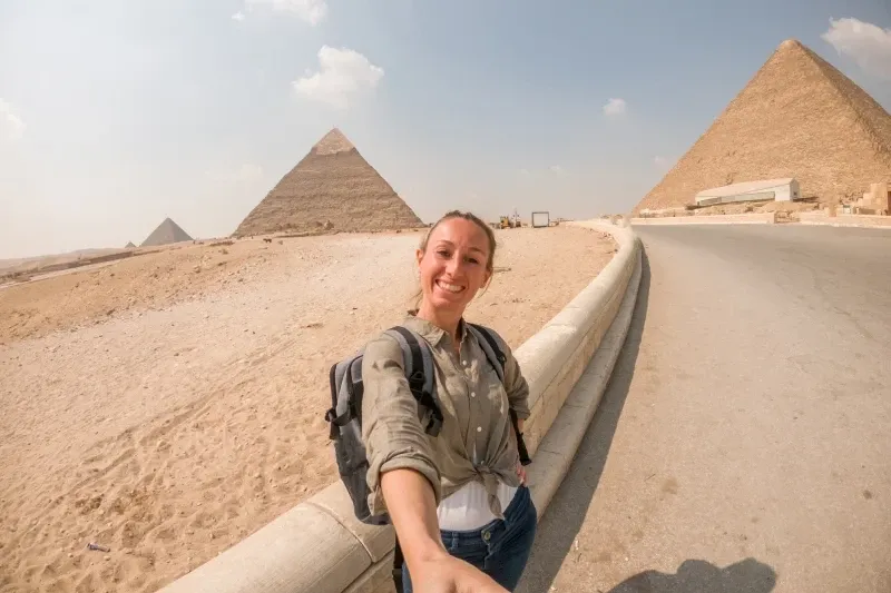 Piramidi egizie di Giza simbolo della civiltà dell'antico Egitto